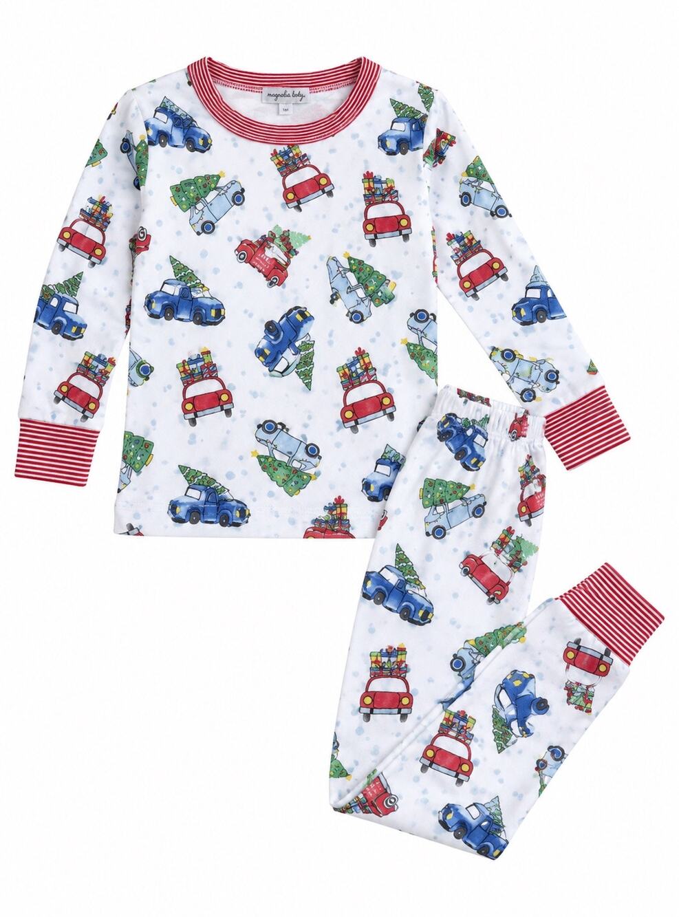 Magnolia Baby Boys Tree Farm Red Pima Cotton Pajama Set